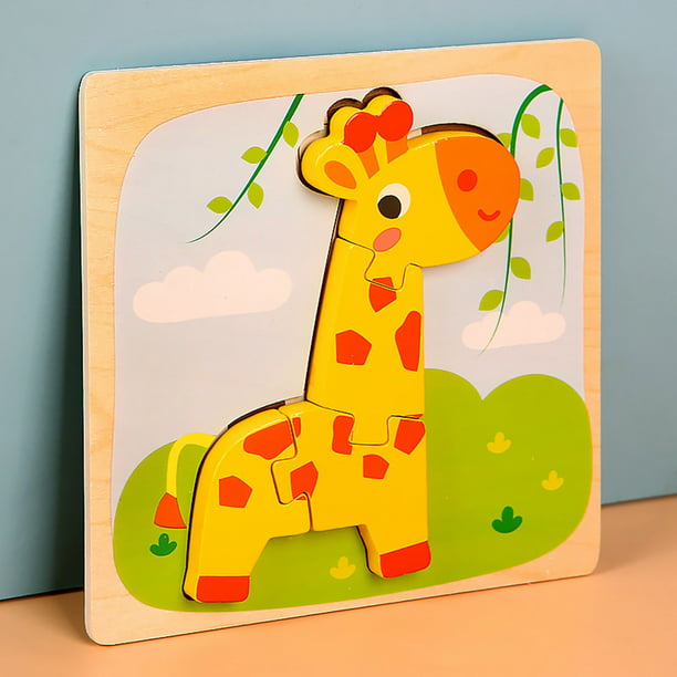 Wooden Gift Cute Kid Intellectual Early Educational Learning Animal Giraffe Toys